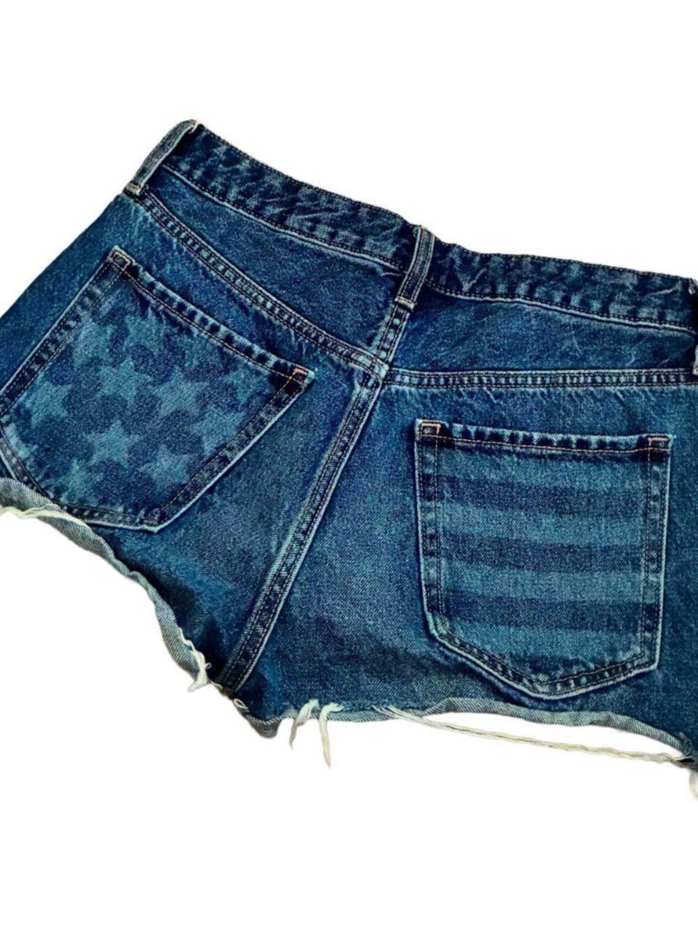 Old Navy OG High Rise Patriotic American Flag Denim Shorts 6